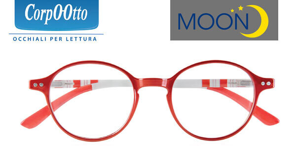 CorpOOtto Occhiali da Lettura Moon Rosso