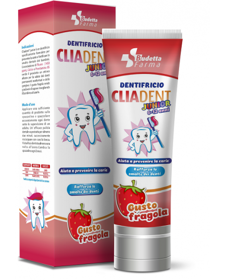 Budetta Farma Cliadent Junior 0-12 anni Dentifricio Fragola 75ml