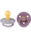 Bibs Colour Pacifier Set Succhietti 6+ Mesi Tettarella Rotonda in Gomma 2pz Mauve e Fossil Grey - Senza PBA, PVC e Fla