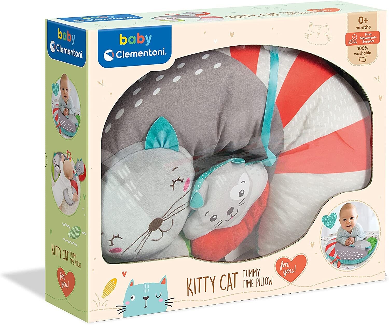 Clementoni Primo Cuscino Kitty Cat Tummy Time Pillow