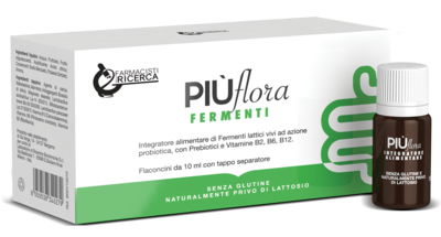 L.R.B. Piu&#39; Flora Fermenti Integratore Alimentare 10 flaconcini da 10 ml