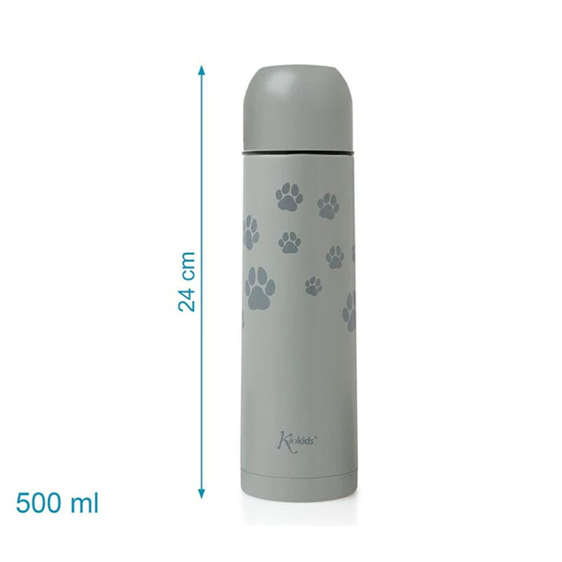 Kiokids Termos per Liquidi Acciaio Inox Grigio con doppia parete da 500 ml cod.3104