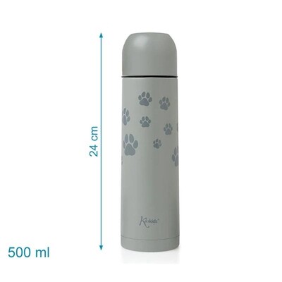 Kiokids Termos per Liquidi Acciaio Inox Grigio con doppia parete da 500 ml cod.3104