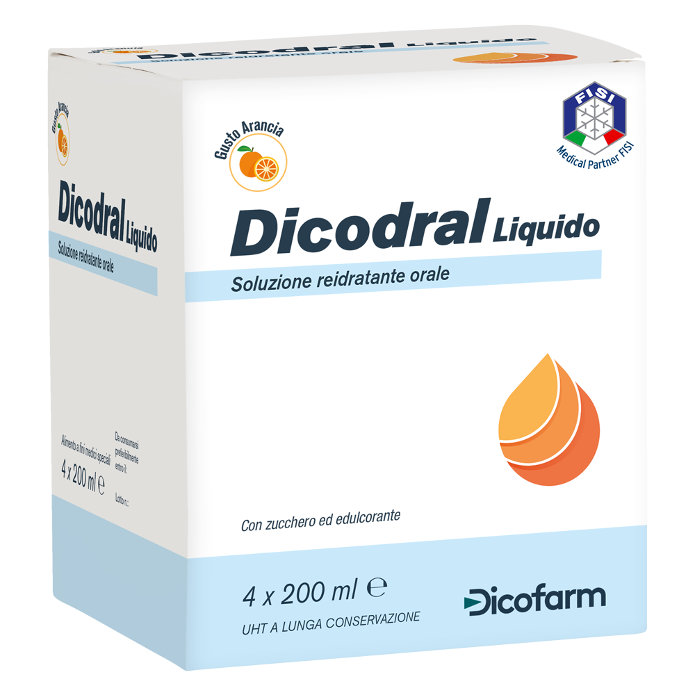 Dicofarm Dicodral Liquido Soluzione Reidratante Orale 4 busine da 200ml
