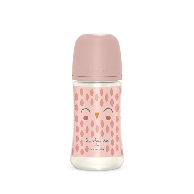 Suavinex Biberon Bonhomia Tettarella Simmetrica SX Pro Flusso Medio Rosa 270ml