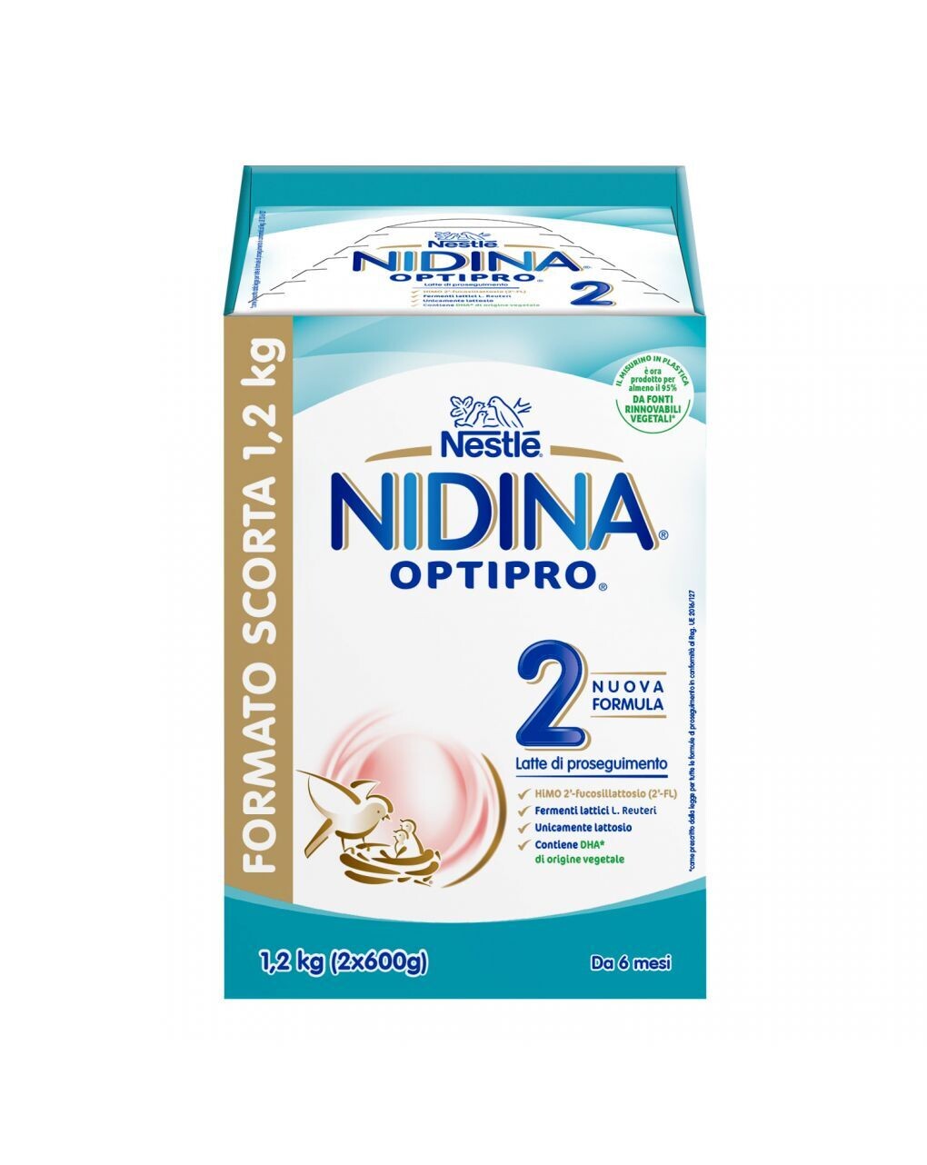 Nestle Latte Nidina 2 Optipro Polvere 1200 gr 2 Buste da 600 gr