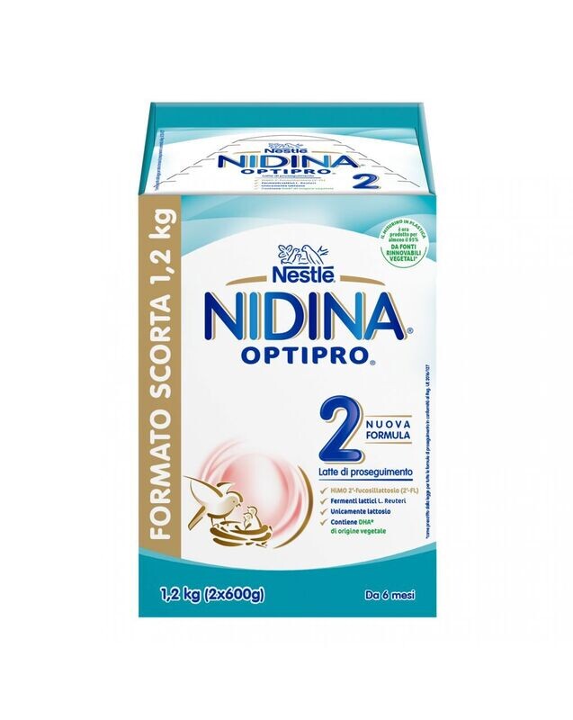 Nestle Latte Nidina 2 Optipro Polvere 1200 gr 2 Buste da 600 gr