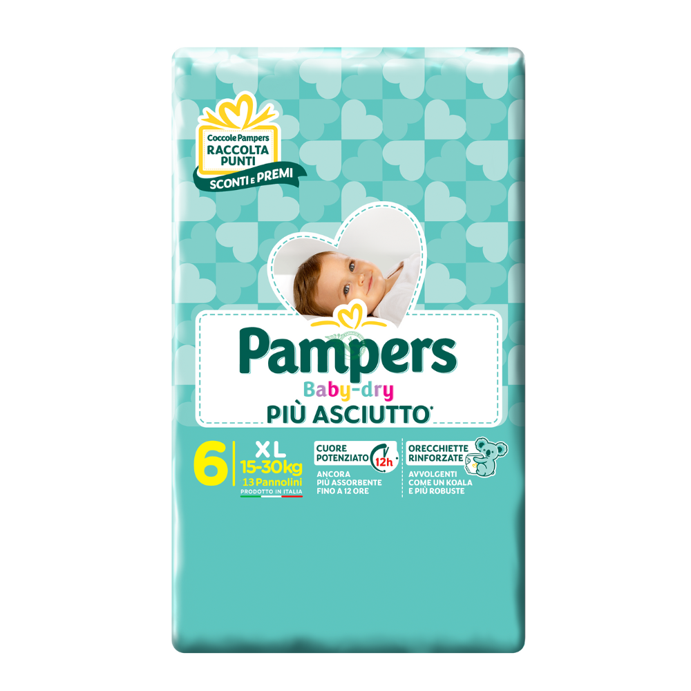 Pampers Pannolino Baby Dry XL 15-30 kg da 13Pz