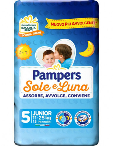 Pampers Pannolino Sole e Luna Junior 11-25 kg da 15Pz