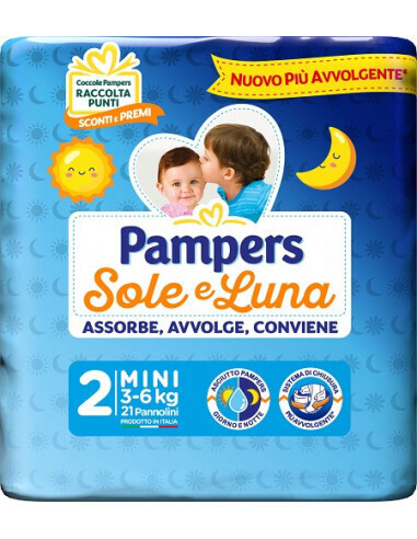 Pampers Pannolino Sole e Luna Mini 3-6 kg da 21pz