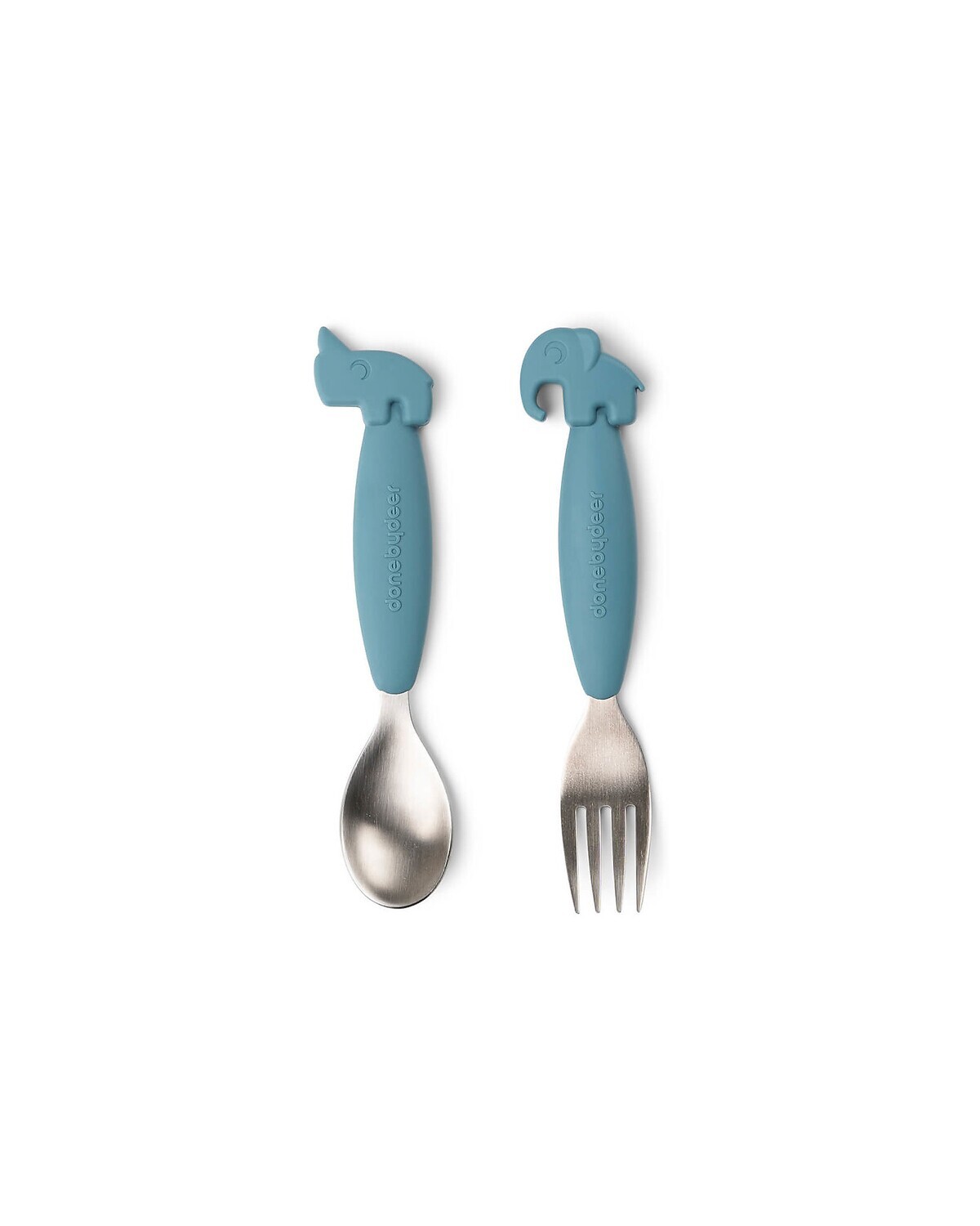 Done By Deer
Set Posate Antiscivolo Forchetta e Cucchiaio Blu Silicone Alimentare e Acciaio inossidabile