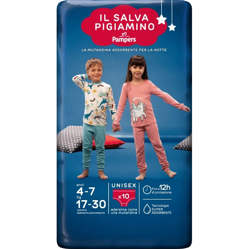 Pampers Salvapigiamino 4-7 Anni  17-30 kg da 10pz