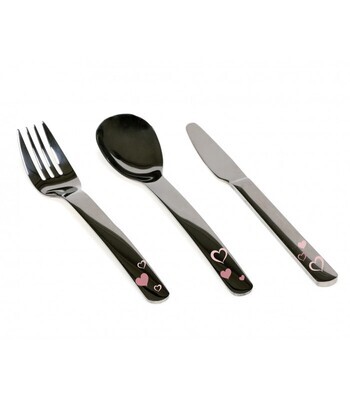 Kiokids Set 3 Posate in Acciaio Rosa