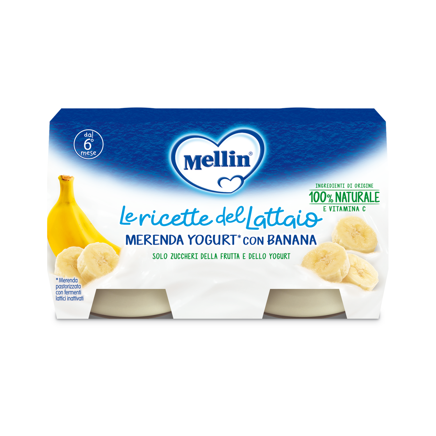 Mellin Merende Banana e Yogurt 2x120g