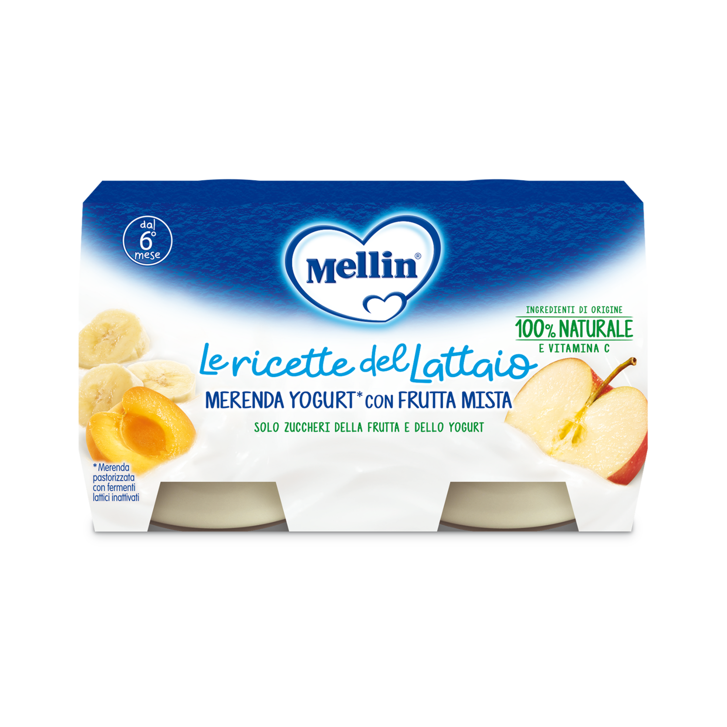 Mellin Merende Frutta Mista e Yogurt 2x120g