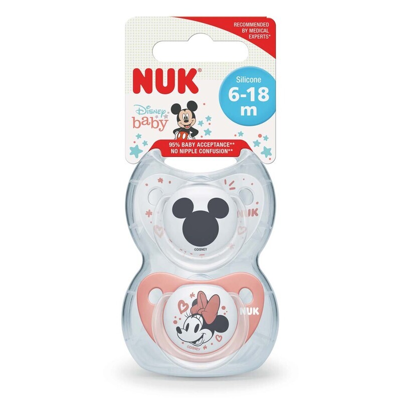 Nuk Succhietti Disney Baby Silicone 6-18 Mesi 2pz