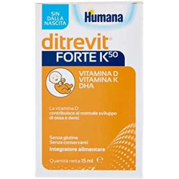 Humana Ditrevit Forte K50 Gocce 15ml Integratore di Vitamina D K DHA