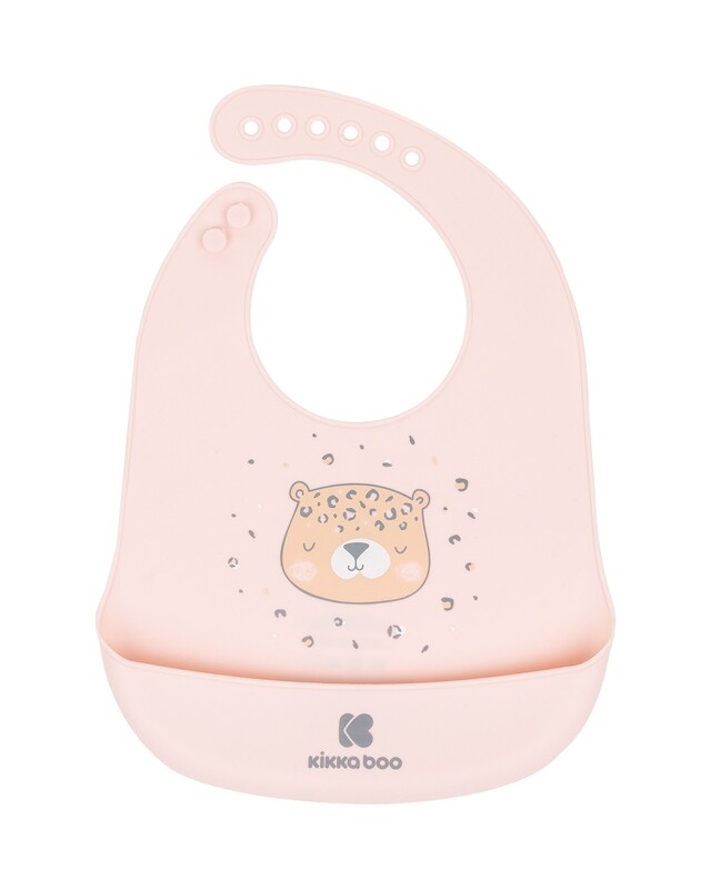 Kikka Boo Bavaglino Savana in Silicone Rosa