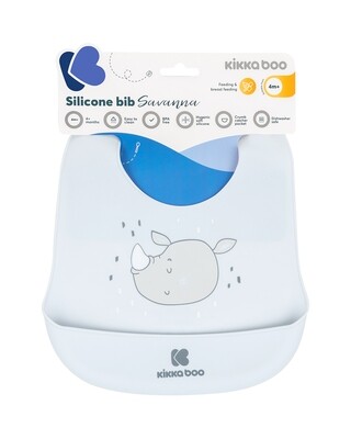 Kikka Boo Bavaglino Savana in Silicone Celeste