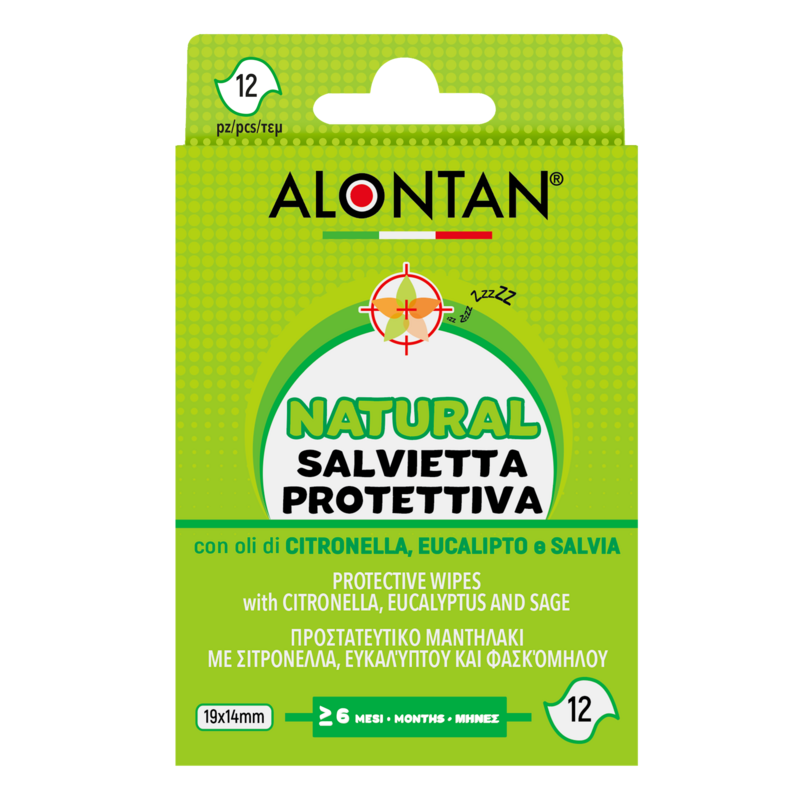 Alontan Natural Salvietta Antizanzare 19x14mm 12pz