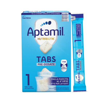 Aptamil Latte 1 Polvere in Tabs Pre Dosate 105 pz in 21 bustine da 23gr