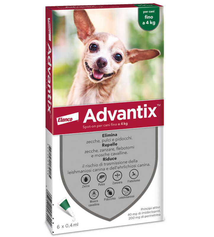 Advantix Spot-On Antiparassitario per Cani da  0 a 4 kg confezione da 6 Pipette da 0,4 ml