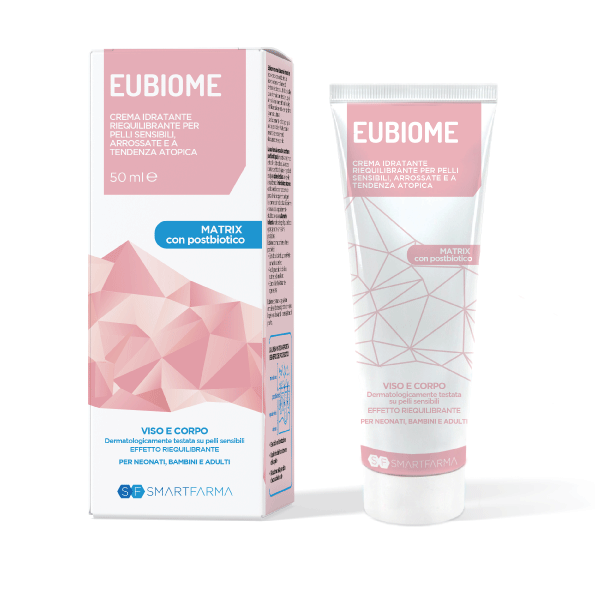 Smart Eubiome 
Crema Idratante Riequilibrante con Postbiotici per pelli sensibili, arrossate e a tendenza atopica
