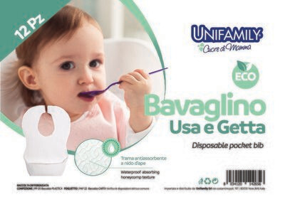 Unifamily Bavaglino Usa e Getta da 12 pezzi