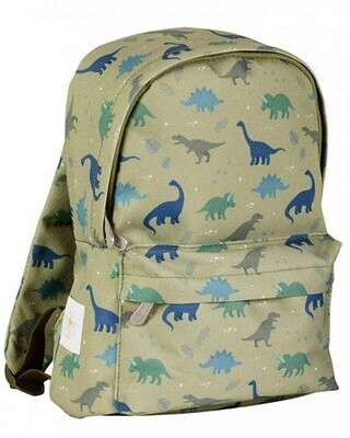A Little Lovely Company Zainetto Piccolo Dinosauri - 22x30x10 cm - Verde