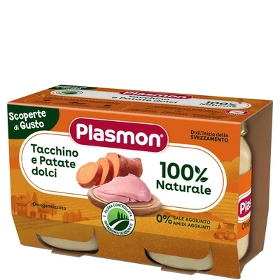 Plasmon Omogeneizzato di Carne Tacchino e Patate Dolci 2x120g