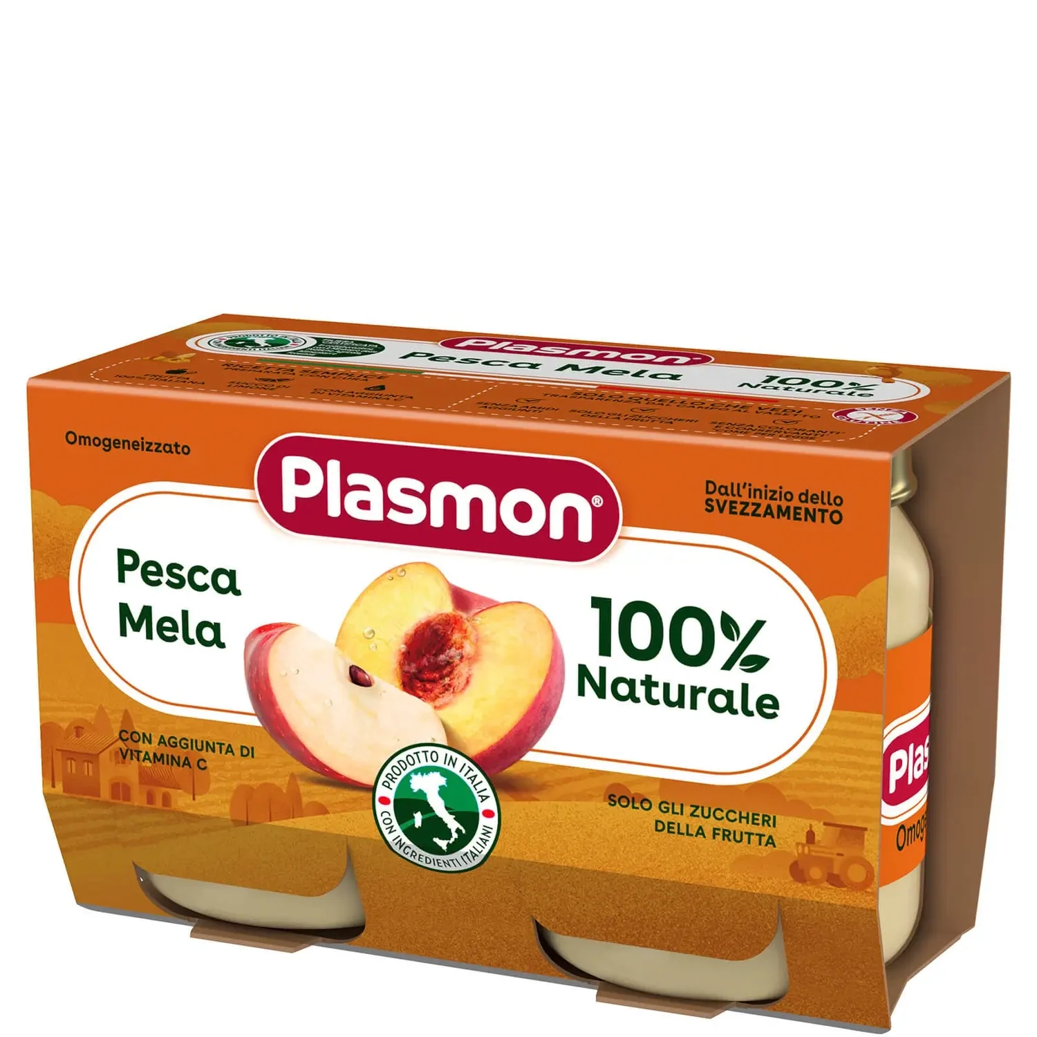 Plasmon Omogeneizzato di Frutta Pesca con Mela 2X104g