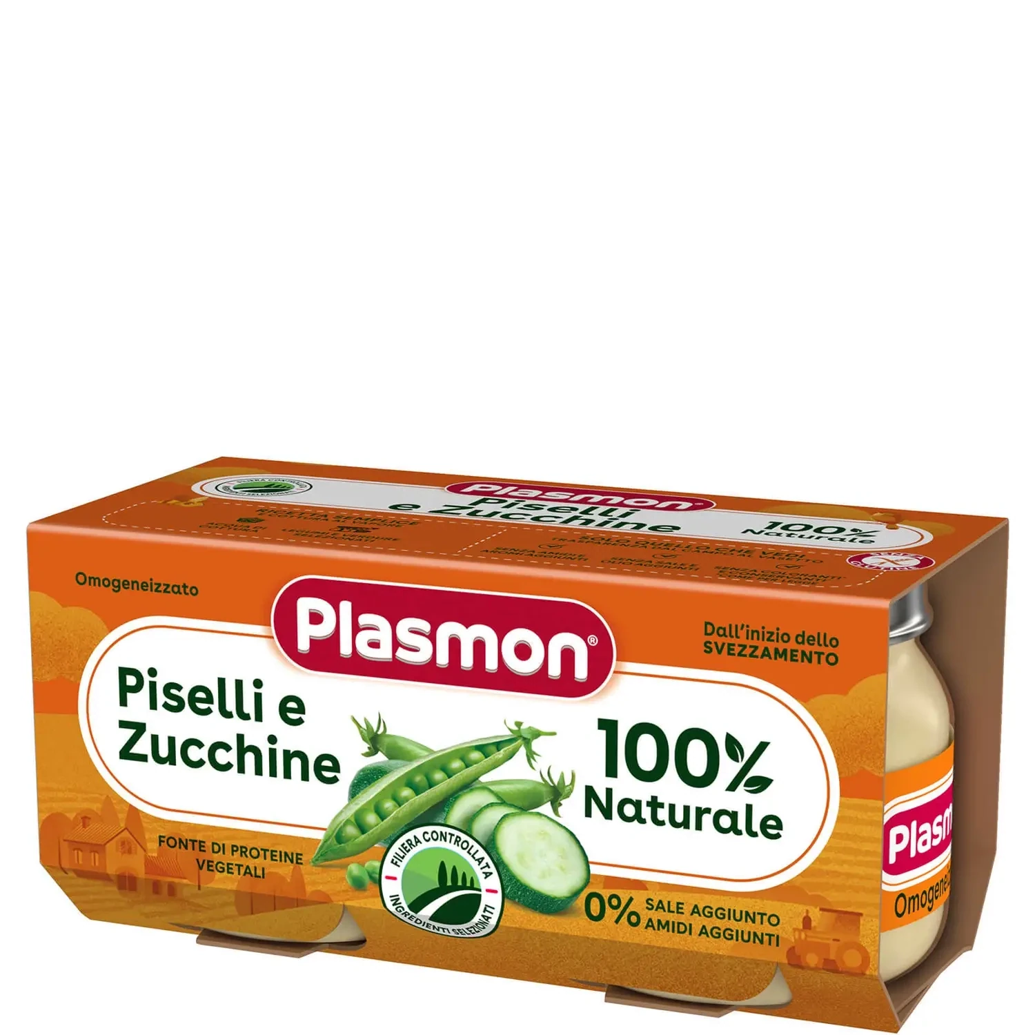 Plasmon Omogeneizzato di Verdure Piselli Zucchine 2x80g