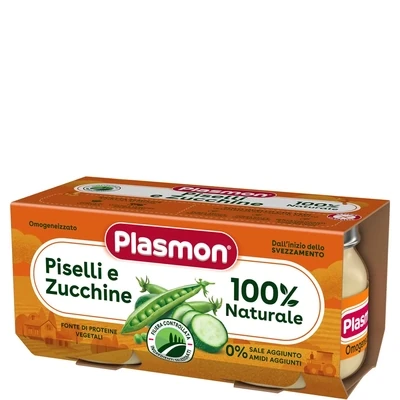 Plasmon Omogeneizzato di Verdure Piselli Zucchine 2x80g