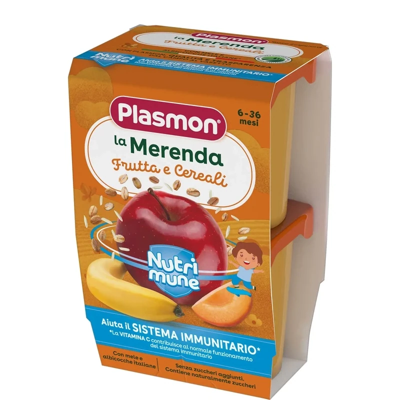 Plasmon Merenda Frutta Mista Cereali 2x120g