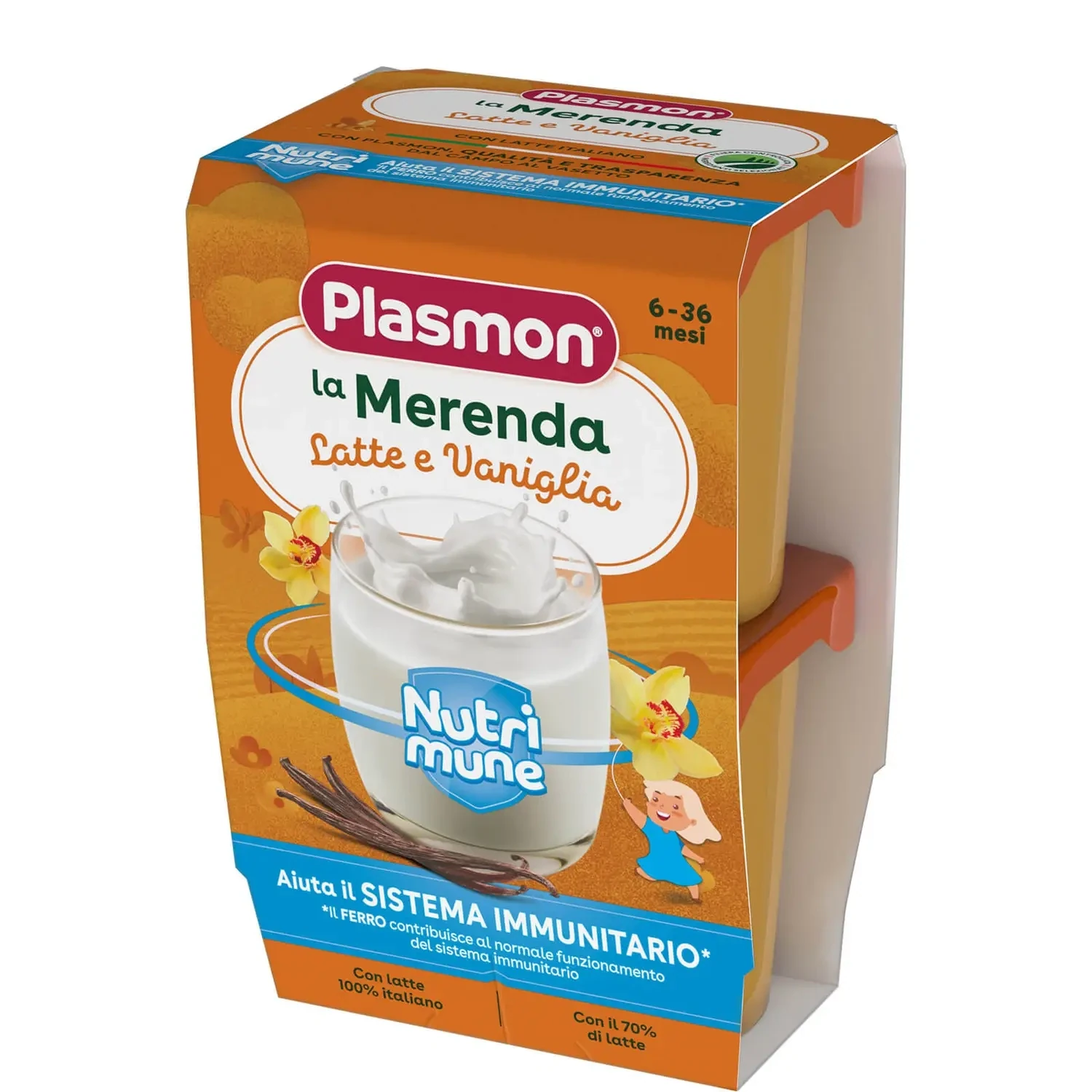 Plasmon Merenda Latte Vaniglia 2x120g
