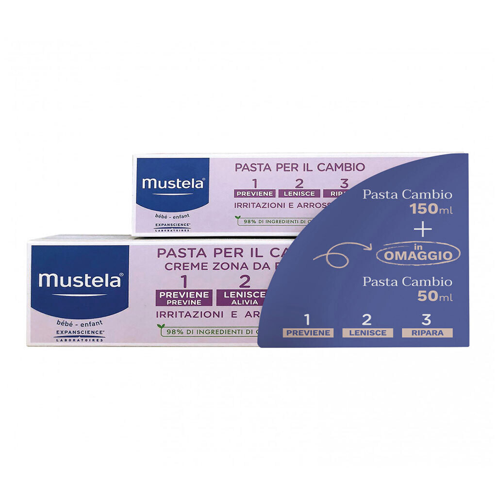 Mustela Pasta Cambio 1 2 3 DA 150ml + 50ml in Omaggio