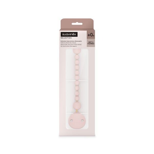 Suavinex Catenella Portasucchietto Selection in Silicone Acqua di Rose