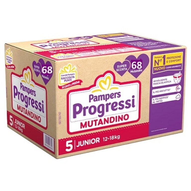 Pampers Mutandino Progressi Quadripack Junior 12-18 kg da 68pz