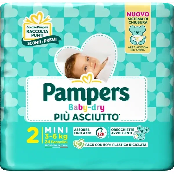 Pampers Pannolino Baby Dry Mini 3-6 kg da 24pz