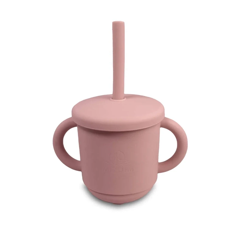 Mizu Baby Taiki Tazza in silicone con due coperchi Rosa
