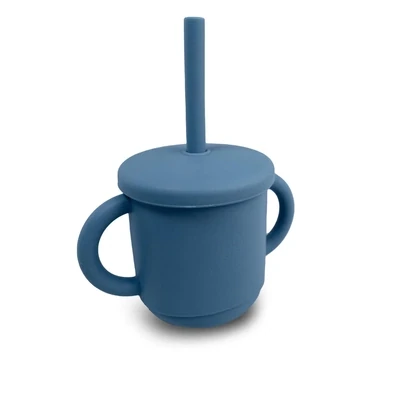 Mizu Baby Taiki Tazza in silicone con due coperchi Blu