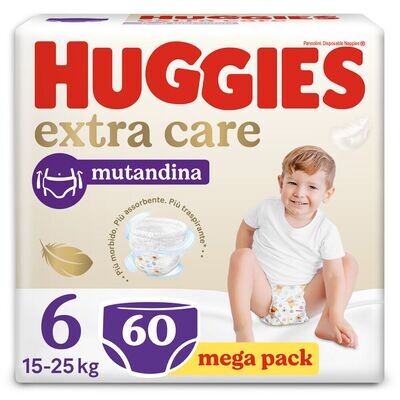 Huggies Mutandina Extra Care Megapack 6 Tg  15-25 kg da 60Pz