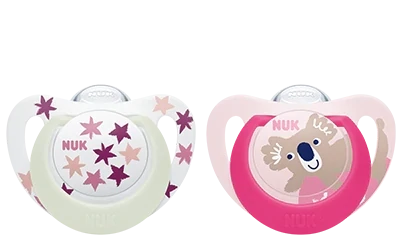 Nuk Succhietti Star Day &amp; Night Silicone 18-36 Mesi 2pz