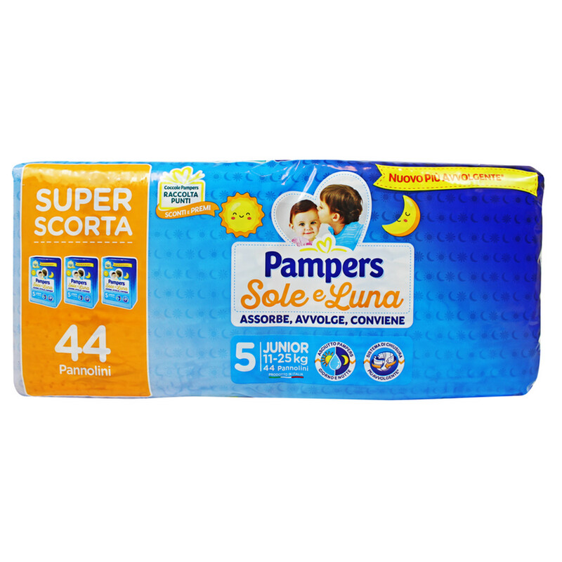 Pampers Pannolino Sole e Luna Triopack Junior 11-25 kg da 44Pz