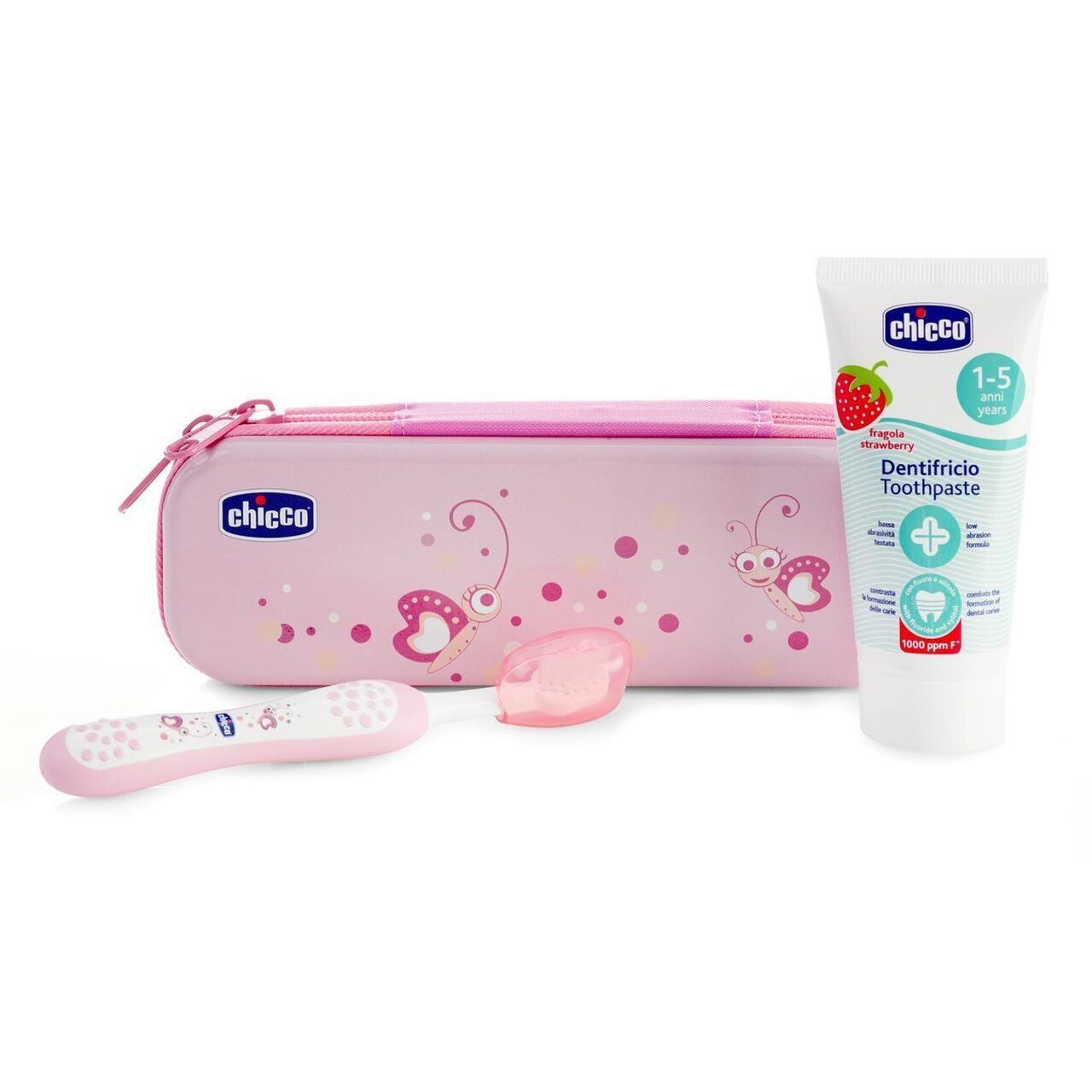 Chicco Set Primi Dentini con Spazzolino e Dentifricio Rosa