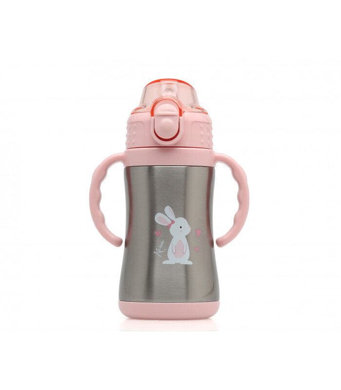 Kiokids Tazza Termica Coniglietto Rosa Apprendimento Acciao 280ml