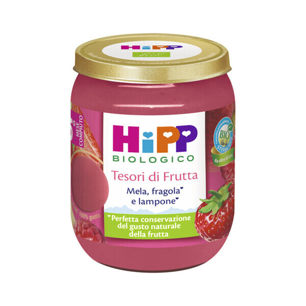 Hipp Tesori di Frutta Omogeneizzato Mela Fragola e Lampone da 160ml