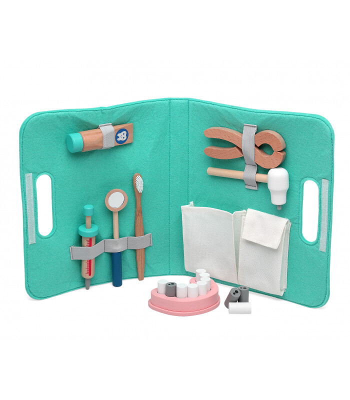 Kiokids Giocattolo Set Dentista in Legno 36+m