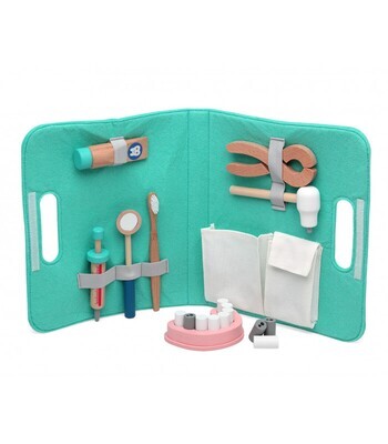 Kiokids Giocattolo Set Dentista in Legno 36+m