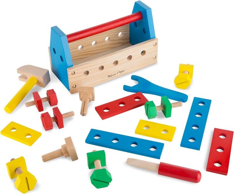 Melissa &amp; Doug Kit di Attrezzi in Legno Portatile da 24 pz